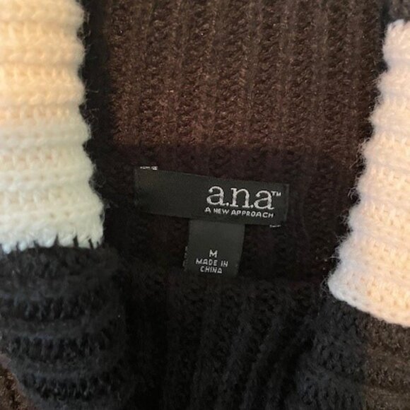 a.n.a Women's black sweater with white accent shoulder stripe - Picture 6 of 9